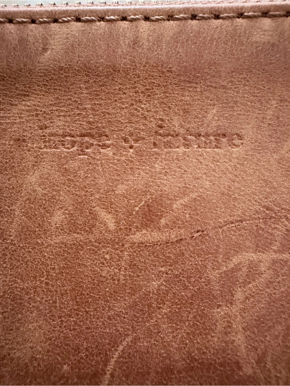 Hope & Future Leather Wristlet Clutch in Warm Tan 9” W x 5.5” H